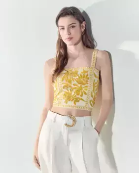 Женская майка с вышивкой Tintoretto, цвет 120 Crudo