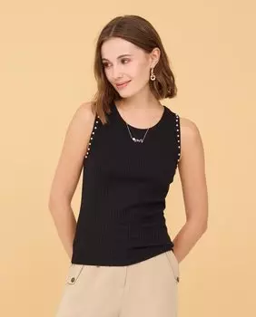 Женская майка с заклепками Nud, черный