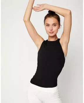 Женская майка Sophia с разрезом из модала Rebody Active, черный