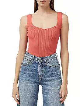 Женская майка-топ Asher из вискозы в рубчик rag & bone, цвет coral