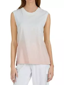 Женская майка-топ с круглым вырезом и облегающим вырезом ATM, цвет chalk/dusty rose