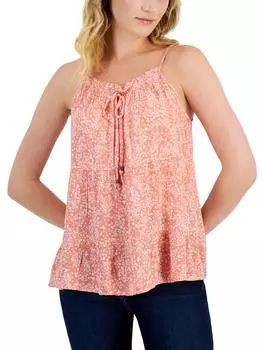 Женская майка-топ с регулируемой бретелькой через шею Hippie Rose, цвет clay floral