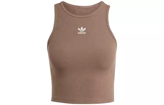 Женская майка-топ в рубчик Adidas Originals Lifestyle Essentials «Earth Strata», Umber