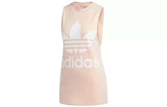 Женская майка-трилистник розового цвета Adidas Originals