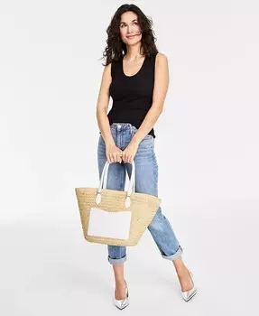 Женская майка в рубчик с U-образным вырезом On 34th, черный