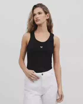 Женская майка в рубчик Silbon, черный