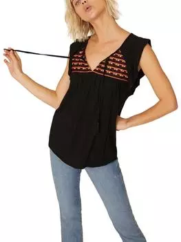 Женская майка Wild Belle с вышивкой в стиле бохо Sanctuary, цвет black henna multi