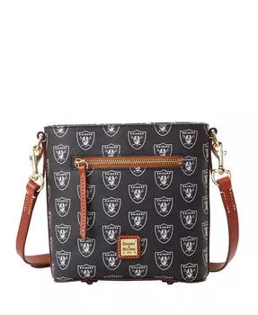 Женская маленькая фирменная сумка через плечо на молнии Las Vegas Raiders Dooney & Bourke, черный