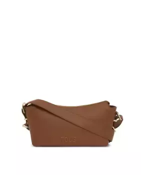 Женская маленькая кожаная сумка через плечо с пряжками Tous, коричневый