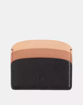 Женская маленькая плоская кожаная карманная визитница Dudu, черный