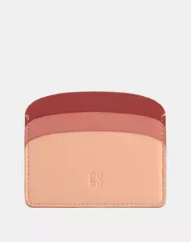Женская маленькая плоская кожаная визитница Dudu, розовый