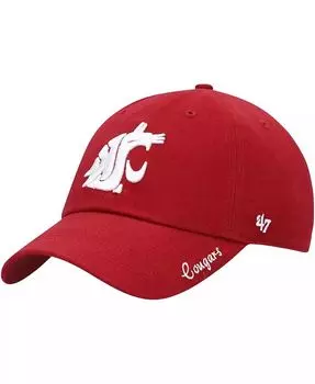 Женская малиновая регулируемая шапка с логотипом Washington State Cougars Miata Clean Up '47 Brand, красный