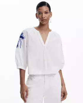 Женская мешковатая блузка Desigual, белый