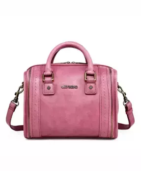 Женская мини-сумка-баул через плечо из натуральной кожи OLD TREND, коричневый