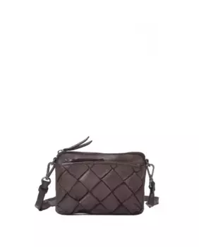 Женская мини-сумка через плечо из мытой кожи коричневого цвета The Bagging Co, темно-коричневый