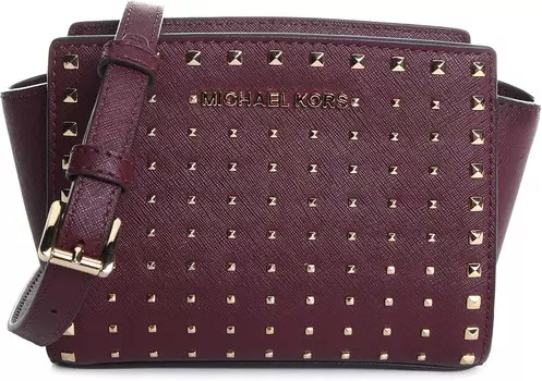 Женская мини-сумка через плечо Michael Kors Selma с заклепками без размера (Мерло)