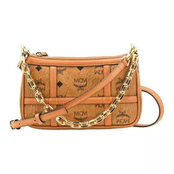 Женская мини-сумка Delmy Visetos из искусственной кожи, сумка через плечо, цвет коньяк MCM