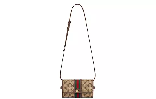 Женская мини-сумка из коллекции GUCCI: клатч из холста и кожи, сумка через плечо Balenciaga