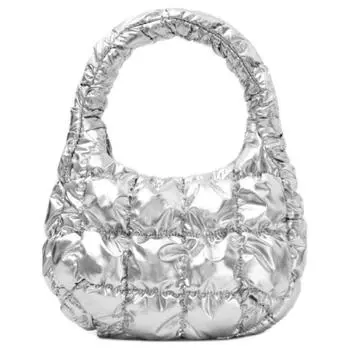 Женская мини-сумка из полиэстера, серебристого цвета COS, Silver