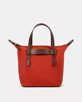 Женская мини-сумка-куб для покупок из нейлона с контрастными деталями из кожи Naulover, красный