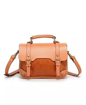 Женская мини-сумка-саквояж из натуральной кожи ольхи OLD TREND, оранжевый