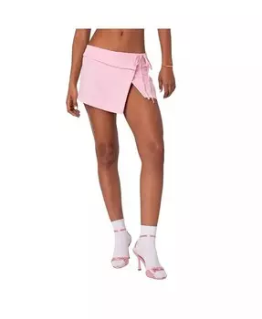 Женская мини-юбка асимметричного кроя Selena с запахом Edikted, розовый