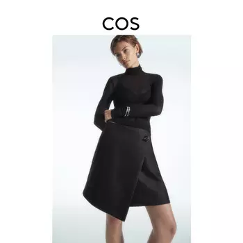Женская мини-юбка Cos из смесовой шерсти, черный