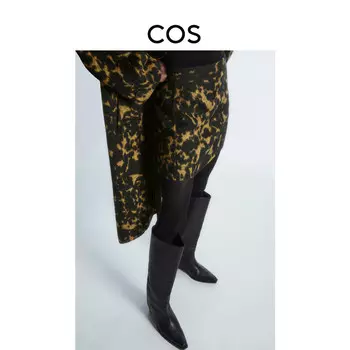 Женская мини-юбка Cos из смесовой шерсти, черный/коричневый