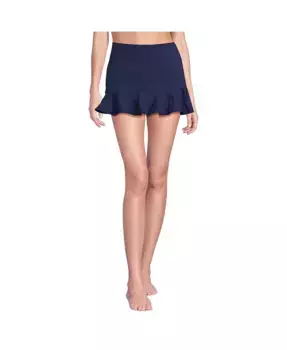 Женская мини-юбка для купания с рюшами по подолу Lands' End, синий