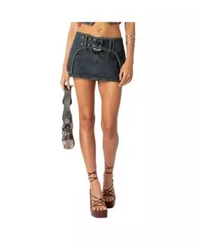 Женская мини-юбка Elara из стираного денима Edikted, синий