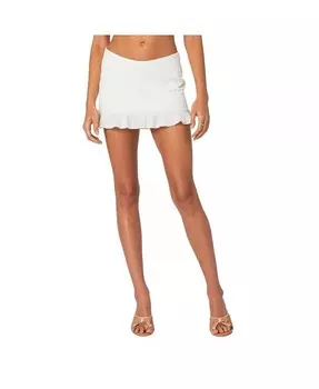 Женская мини-юбка фактурного трикотажа Adrianne Edikted, белый