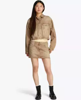 Женская мини-юбка из джинсовой ткани Tommy Jeans, светло-коричневый