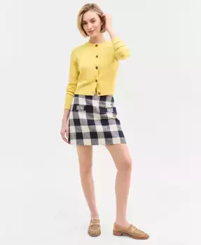 Женская мини-юбка из твида в клетку On 34th, синий