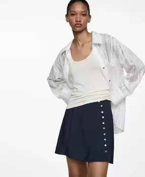 Женская мини-юбка с декоративными пуговицами MANGO, синий