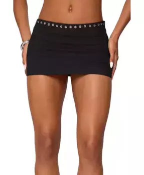 Женская мини-юбка-шорты Jaxie с люверсами Edikted, черный