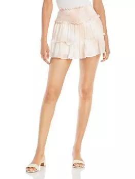 Женская мини-юбка Swiss Dot со сборками Vintage Havana, розовый