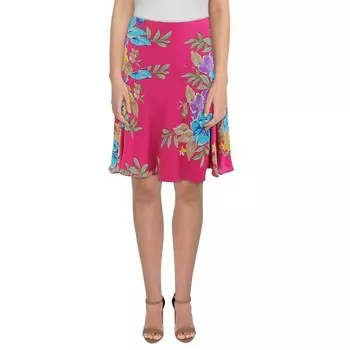 Женская мини-юбка трапеции с цветочным принтом Lauren Ralph Lauren, цвет Pink Multi