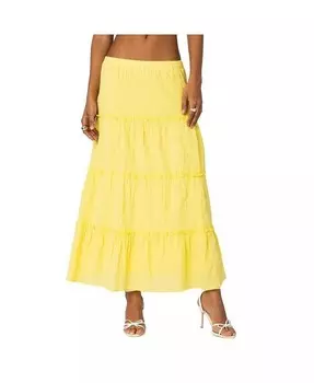 Женская многоярусная макси-юбка Charlotte Edikted, желтый