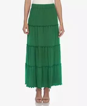 Женская многоярусная юбка макси White Mark, зеленый
