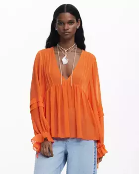 Женская многослойная блузка Desigual, оранжевый