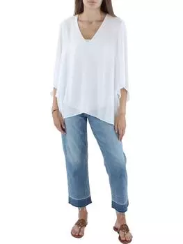 Женская многослойная блузка с V-образным вырезом Karen Kane, кремовый