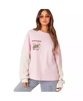 Женская многослойная футболка Racing Over d Edikted, розовый