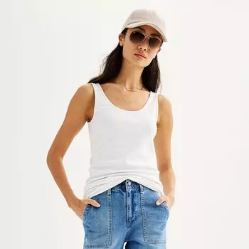 Женская многослойная майка-туника Sonoma Goods For Life на каждый день, цвет Vital White