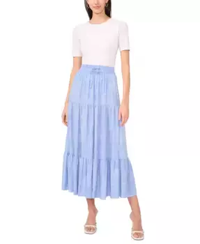 Женская многослойная макси-юбка с завязкой на талии из шифона Challis Sam & Jess, синий