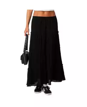 Женская многослойная юбка макси Charlotte Edikted, черный