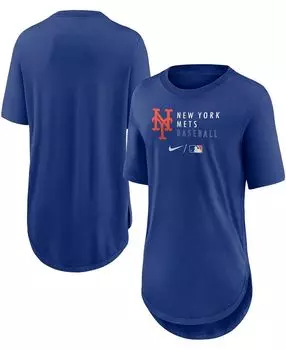 Женская модная бейсбольная футболка Tri-Blend Royal New York Mets Authentic Collection Nike