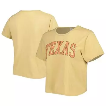 Женская модная укороченная футболка ZooZatz Tan Texas Longhorns Core Fashion
