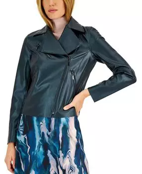 Женская мотоциклетная куртка из искусственной кожи Anne Klein, мульти