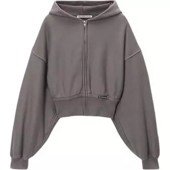 Женская моющаяся толстовка FW24 цвета гранита Alexander Wang, Washed Granite