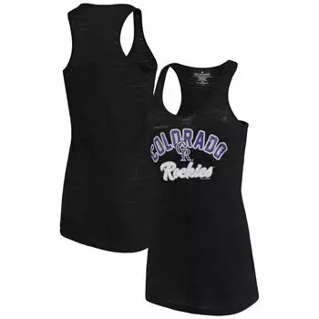 Женская мягкая, как виноград, черная майка Colorado Rockies Multicount Racerback